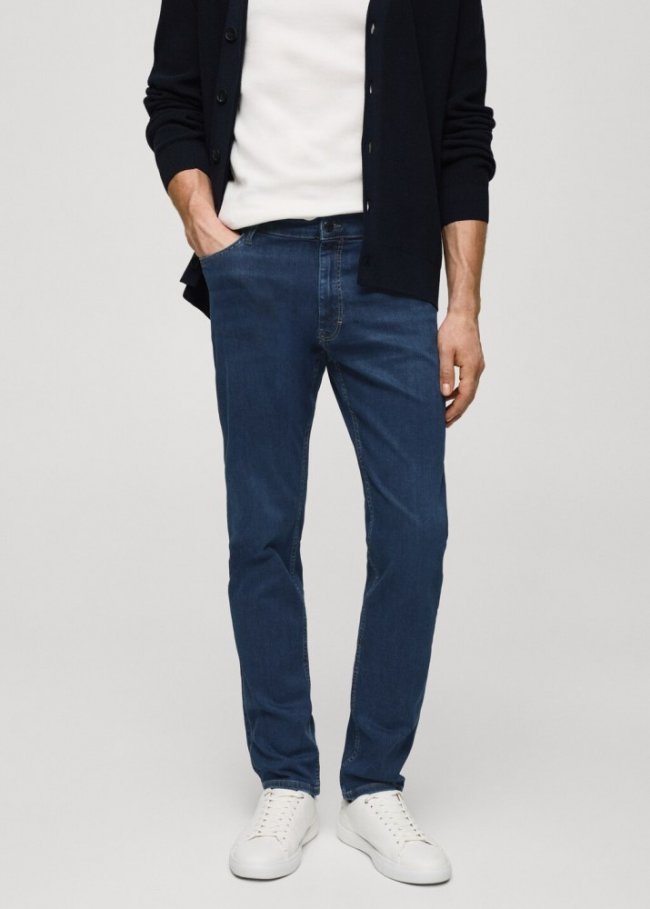 Mango Jeans Patrick slim fit Ultra Soft Touch - Azul oscuro