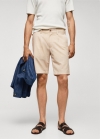Mango Bermudas seersucker raya diplomática - Beige