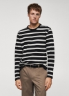 Mango Camiseta manga larga rayas - Negro