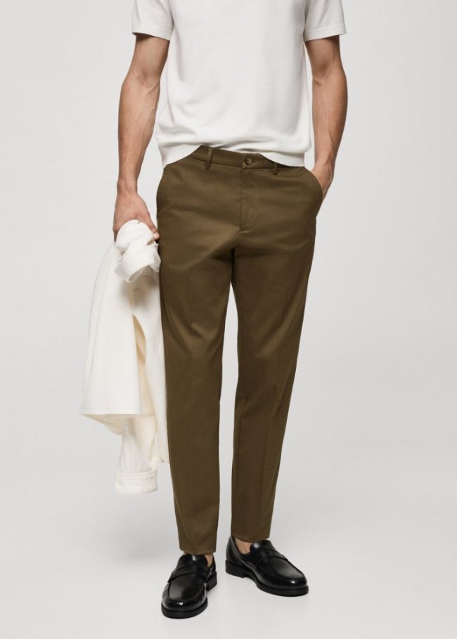 Mango Pantalón chino slim fit - Marrón tabaco