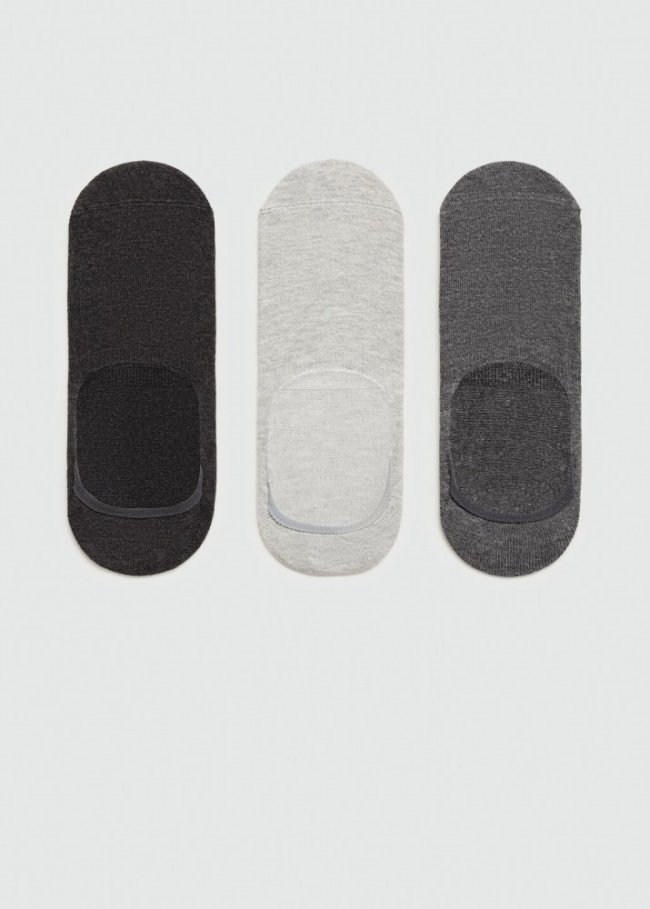 Mango Pack 3 calcetines invisibles - Gris