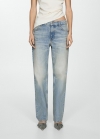 Mango Jeans rectos tiro bajo - Azul claro