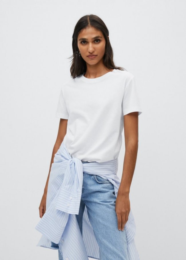 Mango Camiseta 100% algodón - Blanco