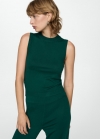 Mango Top punto tirantes anchos - Verde oscuro