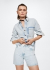Mango Short vaquero recto - Azul bleach