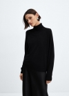 Mango Jersey punto fino cuello vuelto - Negro