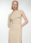 Mango Vestido asimétrico drapeado - Arena