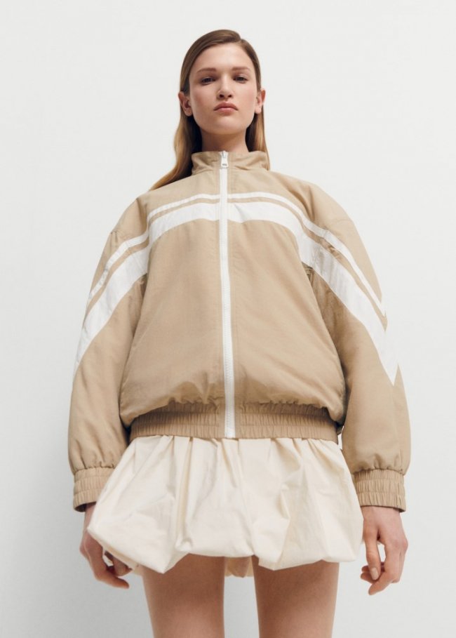 Mango Chaqueta bomber interior acolchado - Beige