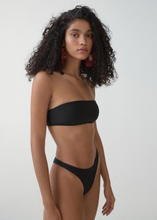 Mango Sujetador bikini bandeau - Negro