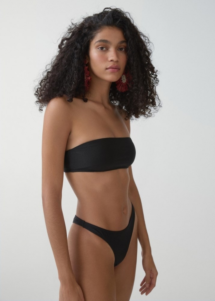 Mango Sujetador bikini bandeau - Negro