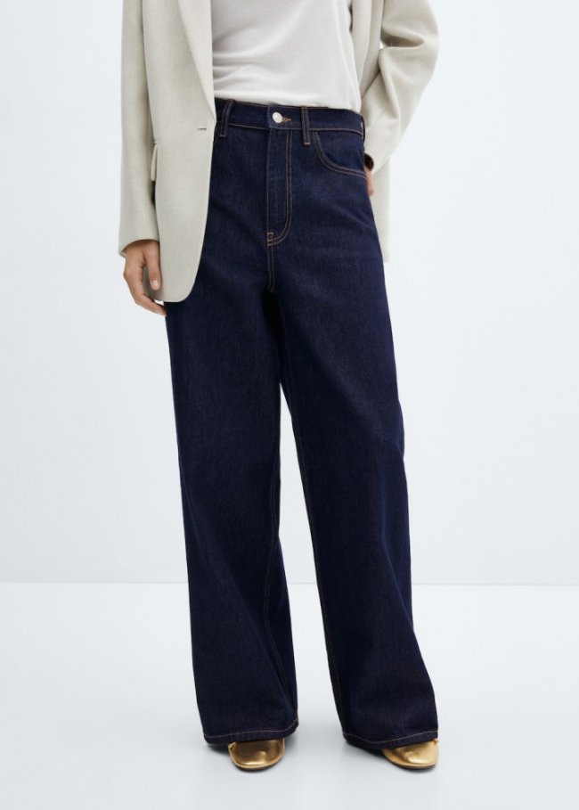 Mango Jeans wideleg loose tiro bajo - Azul