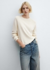 Mango Jersey punto cuello redondo - Crudo