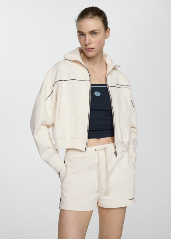 Mango Shorts punto logo - Crudo