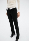 Mango Pantalón bajo cremalleras - Negro