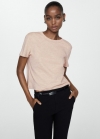 Mango Camiseta algodón manga corta - Gris claro/pastel