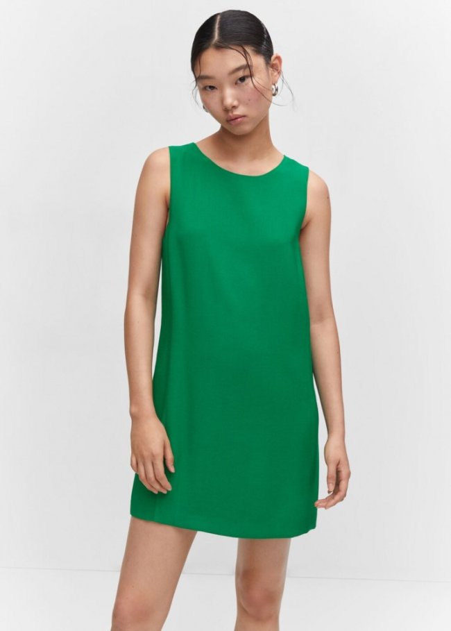 Mango Vestido corto sin mangas - Verde