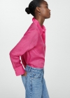 Mango Camisa ramio botones ocultos - Rosa