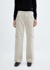 Mango Jeans wideleg cargo - Gris claro/pastel