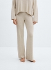 Mango Pantalón punto recto - Beige
