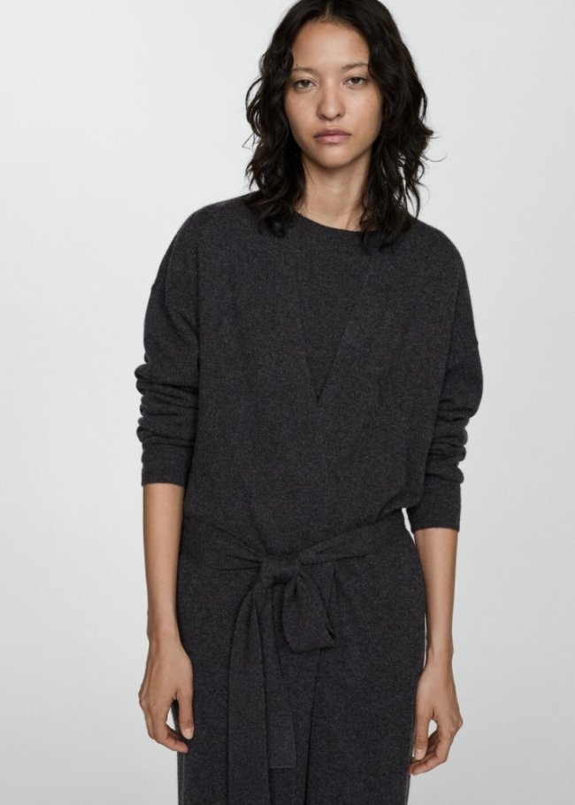 Mango Cárdigan 100% cashmere - Gris antracita