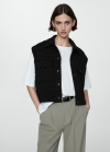 Mango Chaleco acolchado botones - Negro