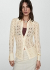 Mango Camisa crochet - Crudo