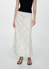 Mango Falda lino estampada - Beige