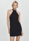 Mango Vestido halter espalda abierta - Negro