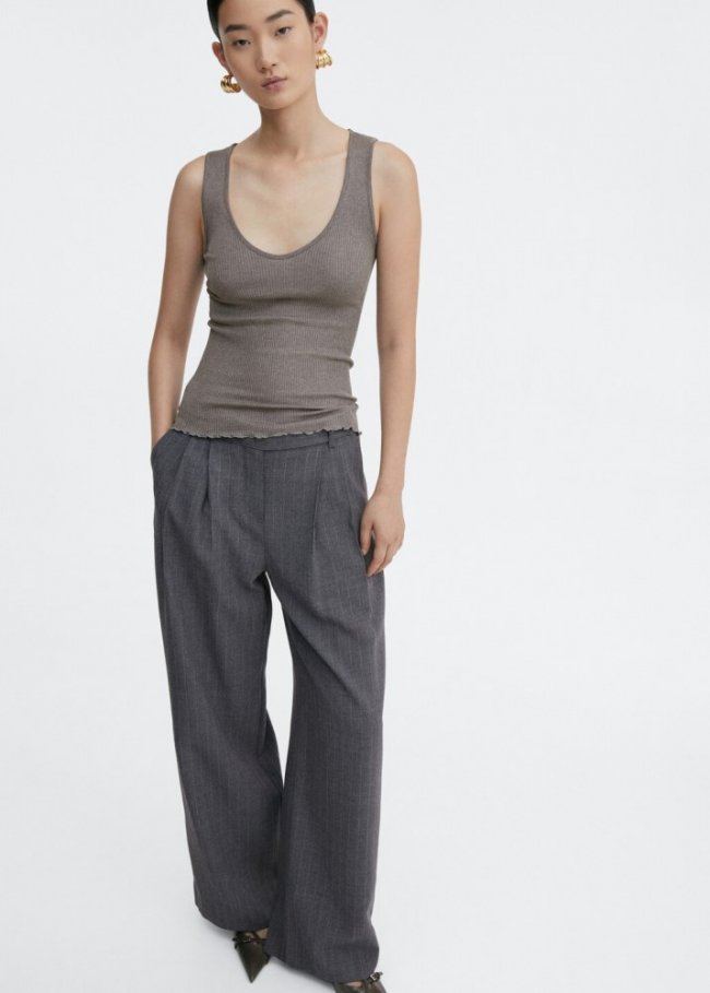 Mango Top seda de mora - Gris medio vigoré