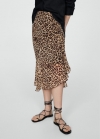 Mango Falda fruncida leopardo - Negro