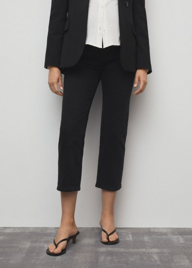 Mango Jeans rectos premamá - Denim negro