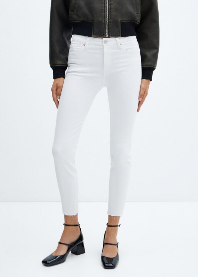 Mango Jeans skinny crop - Blanco