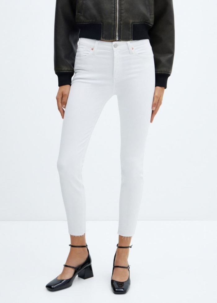 Mango Jeans skinny crop - Blanco