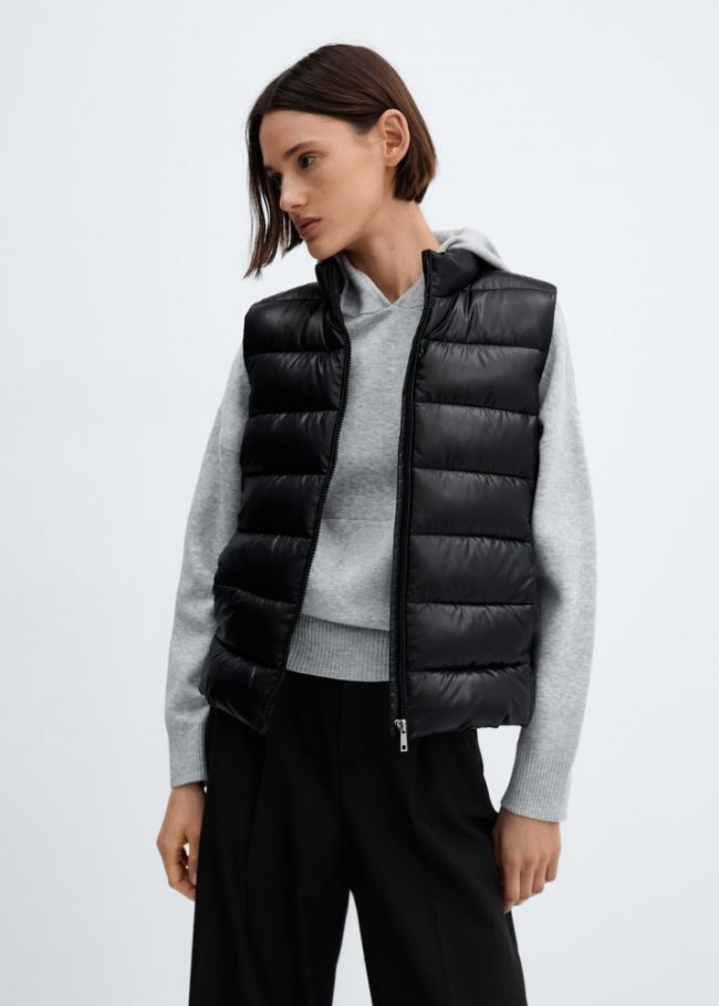 Mango Chaleco acolchado ultra ligero - Negro