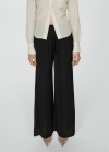 Mango Pantalón fluido wideleg - Negro