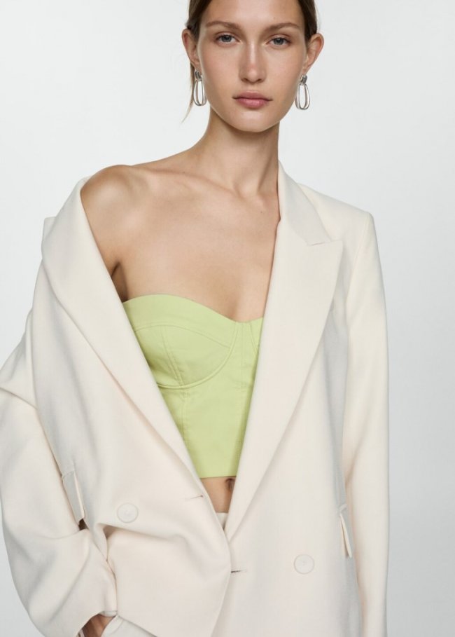 Mango Top crop palabra de honor - Verde pastel