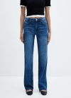 Mango Jeans wideleg tiro medio - Azul oscuro
