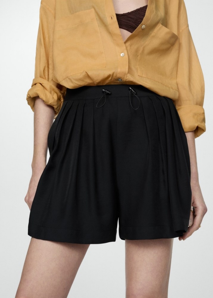 Mango Shorts tablas cintura ajustable - Negro