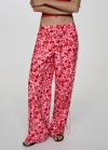 Mango Pantalón flores bolsillos cargo - Rojo intenso