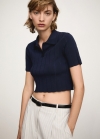 Mango Camiseta cuello polo - Azul marino oscuro