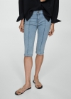 Mango Jeans slim capri costuras decorativas - Azul claro