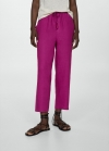 Mango Pantalón 100% lino - Fucsia