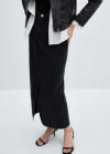Mango Falda vaquera abertura - Denim negro