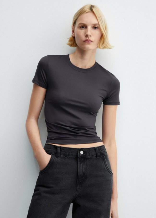 Mango Camiseta manga corta - Gris antracita
