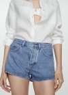 Mango Shorts vaqueros tiro medio - Azul medio