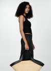 Mango Top punto canalé - Negro