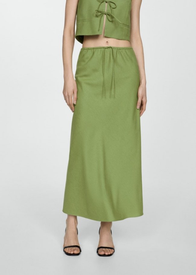 Mango Falda larga lazo ajustable - Verde pastel