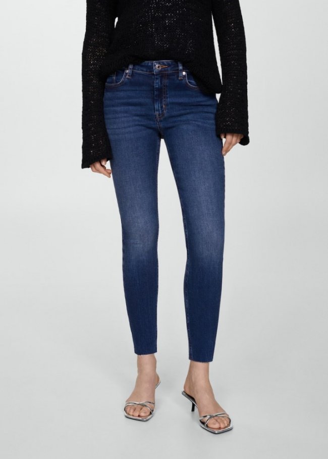 Mango Jeans skinny crop - Azul oscuro