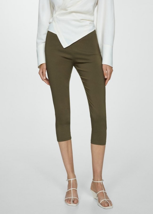 Mango Leggings capri - Khaki