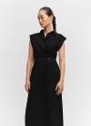 Mango Vestido camisero cinturón - Negro